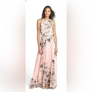 Eliza J Pink Floral Maxi Dress